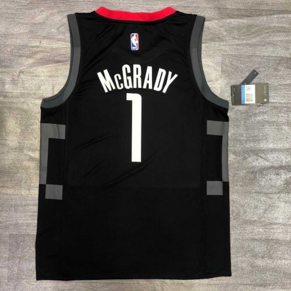 Men's Houston Rockets Tracy McGrady #1 Jordan Black 20/21 Swingman Jersey - Statement Edition-Pro Kit Vault | Brand New 26/27 Sports Jerseys